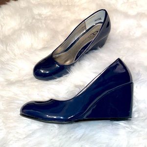 Never used blue wedge shoe